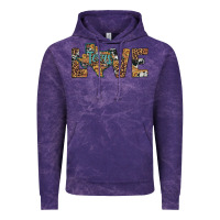 Cloud Purple love texas map sunflower leopard cowhide Vintage Hoodie - Artiststas
