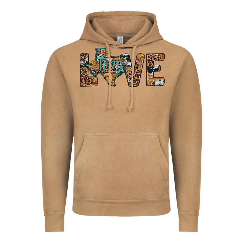 Love Texas Map Sunflower Leopard Cowhide Vintage Hoodie by Artiststas | Teevron