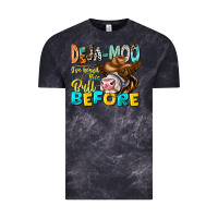 Cloud Black Deja Moo I've Heard Tih Bull Before Vintage Tee - CowhideDigitalArt