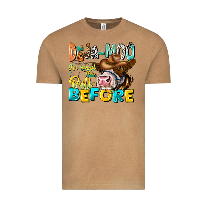 Deja Moo I've Heard Tih Bull Before Vintage Tee by CowhideDigitalArt | Teevron