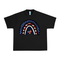 Black USA American Flag Rainbow Urban Heavy Tee - Jasminsmagicworld