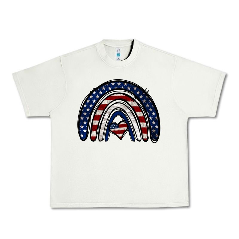 Usa American Flag Rainbow Urban Heavy Tee by Jasminsmagicworld | Teevron