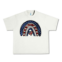 Pistachio USA American Flag Rainbow Urban Heavy Tee - Jasminsmagicworld
