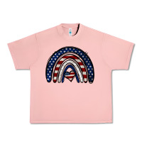 Salmon USA American Flag Rainbow Urban Heavy Tee - Jasminsmagicworld