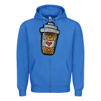 True Royal leopard glitter coffee cup Zipper Hoodie - Jasminsmagicworld