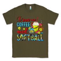 Army Green I Run On Coffee And Softball Frappe Classic Tee - FaDigitalArtStudio