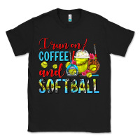 Black I Run On Coffee And Softball Frappe Classic Tee - FaDigitalArtStudio