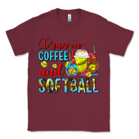Burgundy I Run On Coffee And Softball Frappe Classic Tee - FaDigitalArtStudio