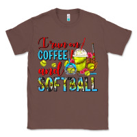 Chestnut I Run On Coffee And Softball Frappe Classic Tee - FaDigitalArtStudio