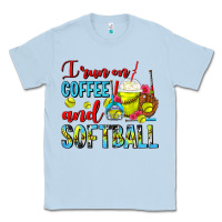 Dusty Blue I Run On Coffee And Softball Frappe Classic Tee - FaDigitalArtStudio