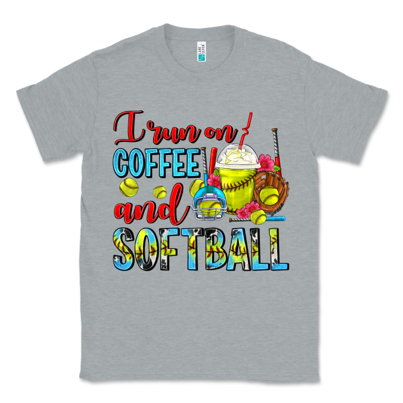 I Run On Coffee And Softball Frappe Classic Tee by FaDigitalArtStudio | Teevron