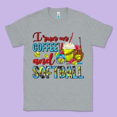 I Run On Coffee And Softball Frappe Classic Tee Designed By Fadigitalartstudio