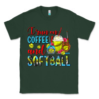 Sports Green I Run On Coffee And Softball Frappe Classic Tee - FaDigitalArtStudio