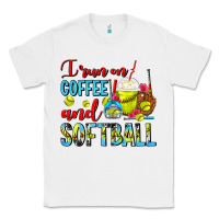 White I Run On Coffee And Softball Frappe Classic Tee - FaDigitalArtStudio