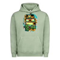 Pigment Oil Green Alabama Map Sunflower Cactus Serape Urban Hoodie - RanaPortraitStore
