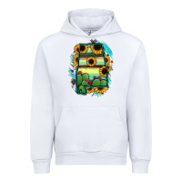 White Alabama Map Sunflower Cactus Serape Urban Hoodie - RanaPortraitStore