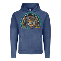 Vintage Denim texas map sunflower leopard cowhide aztec turquoise gemstone rainbow Vintage Hoodie - Artiststas