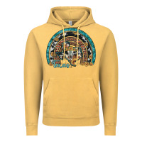 Vintage Mustard texas map sunflower leopard cowhide aztec turquoise gemstone rainbow Vintage Hoodie - Artiststas