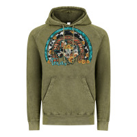 Vintage Olive texas map sunflower leopard cowhide aztec turquoise gemstone rainbow Vintage Hoodie - Artiststas