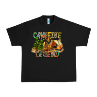 Black Campfire Legend Urban Heavy Tee - CowhideDigitalArt