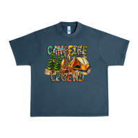 Midnight Navy Campfire Legend Urban Heavy Tee - CowhideDigitalArt