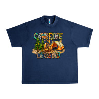 Navy Campfire Legend Urban Heavy Tee - CowhideDigitalArt