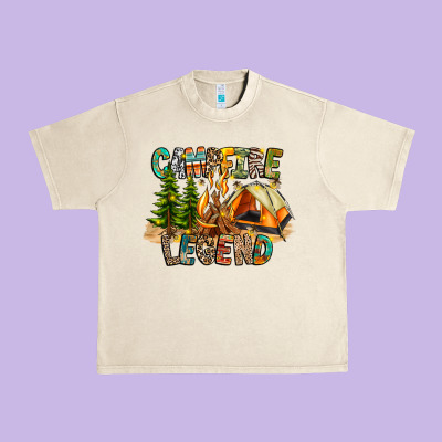 Campfire Legend Urban Heavy Tee Designed By Cowhidedigitalart