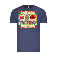 Vintage Denim Christmas Vibes Vintage Tee - CowhideDigitalArt