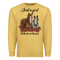 Antique Gold just a girl who loves horses no background Premium Sweatshirt - RanaPortraitStore