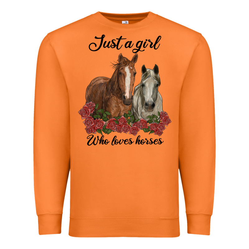 Just A Girl Who Loves Horses No Background Premium Sweatshirt by RanaPortraitStore | Teevron