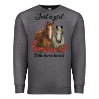 Charcoal Heather just a girl who loves horses no background Premium Sweatshirt - RanaPortraitStore