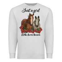 Dove Grey just a girl who loves horses no background Premium Sweatshirt - RanaPortraitStore
