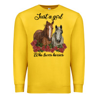 Lemon just a girl who loves horses no background Premium Sweatshirt - RanaPortraitStore