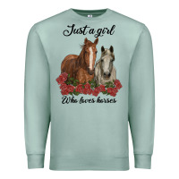 Seafoam just a girl who loves horses no background Premium Sweatshirt - RanaPortraitStore