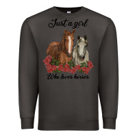 Smoke just a girl who loves horses no background Premium Sweatshirt - RanaPortraitStore