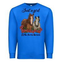 True Royal just a girl who loves horses no background Premium Sweatshirt - RanaPortraitStore