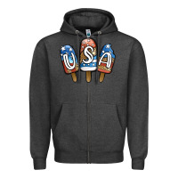 Usa Patriotic Leopard Popsicles Zipper Hoodie | Teevron