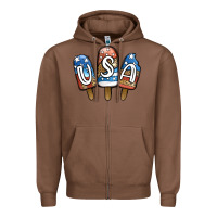 Chestnut USA Patriotic Leopard Popsicles Zipper Hoodie - Jasminsmagicworld