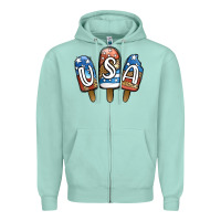 Seafoam USA Patriotic Leopard Popsicles Zipper Hoodie - Jasminsmagicworld