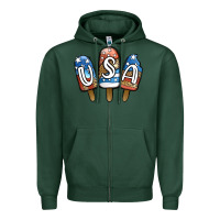 Sports Green USA Patriotic Leopard Popsicles Zipper Hoodie - Jasminsmagicworld