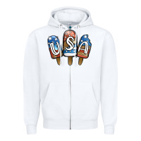 White USA Patriotic Leopard Popsicles Zipper Hoodie - Jasminsmagicworld