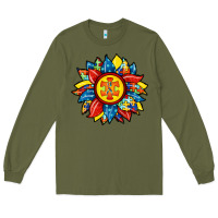 Army Green autism sunflower Long Sleeve Tee - RacoonDesign