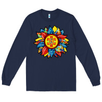 Navy autism sunflower Long Sleeve Tee - RacoonDesign
