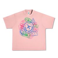 Salmon bon voyage travel stamp t shirt Urban Heavy Tee - linhVisuals