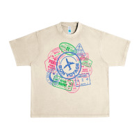 Sandshell bon voyage travel stamp t shirt Urban Heavy Tee - linhVisuals