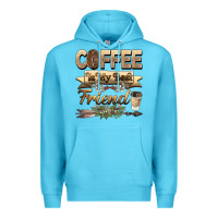 Ocean Blue coffee is my best friend Premium Hoodie - BarkalooDesign