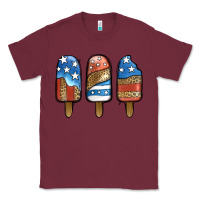 Burgundy Patriotic Leopard Popsicles Classic Tee - Jasminsmagicworld