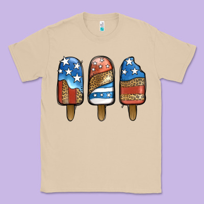 Patriotic Leopard Popsicles Classic Tee Designed By Jasminsmagicworld