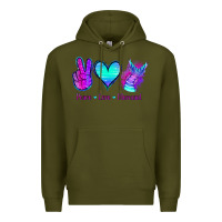 Army Green Peace Love Mermaid Premium Hoodie - Jasminsmagicworld