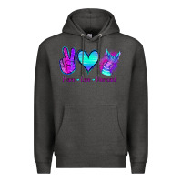 Charcoal Heather Peace Love Mermaid Premium Hoodie - Jasminsmagicworld